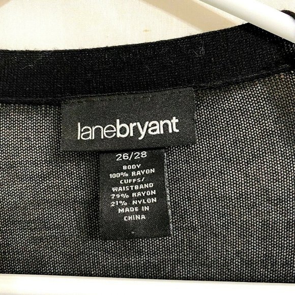 LANE BRYANT Black Open Front Short Waist Cardigan - Picture 3 of 3